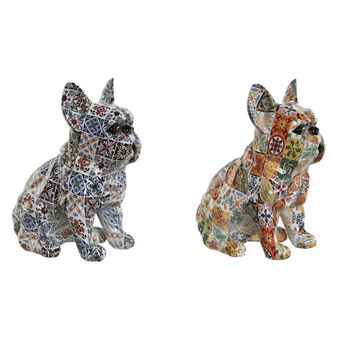Dekorativ figur Home ESPRIT Multifarvet Hund Middelhavet 10 x 13 x 16 cm (2 enheder)