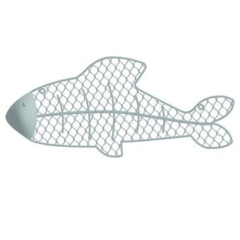 Maleri Fisk 50,17 x 2,54 x 22,23 cm Blå Metal