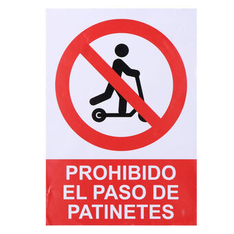 Skilt Normaluz Prohibido acceder con patinete Lim (21 x 30 cm)