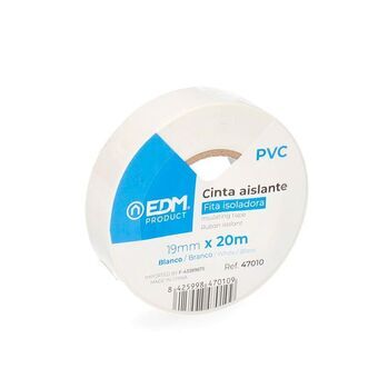 Isoleringstape EDM Hvid PVC (20 m x 19 mm)