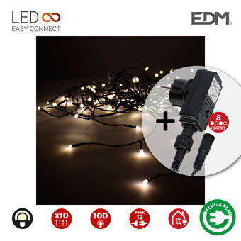 LED gardin EDM Easy-Connect Programmérbar Varm hvid (2 x 1 m)