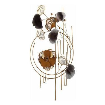 Hængende dekoration Abstrakt Cvetlice Gavlmaleri Metal (63 x 121 x 9,5 cm)
