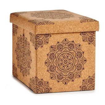 Dekorativ boks Brun Mandala Foldbar MDF Kork (31 x 31 x 31 cm)