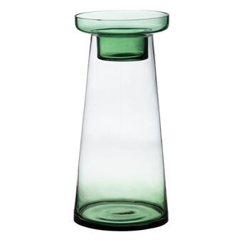 Lyseholder 16,5 x 16,5 x 35 cm Grøn Glas