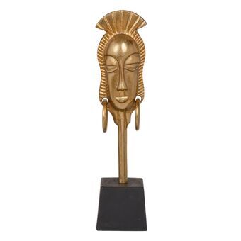 Dekorativ figur 11 x 10,5 x 46 cm Sort Gylden Afrikansk kvinde