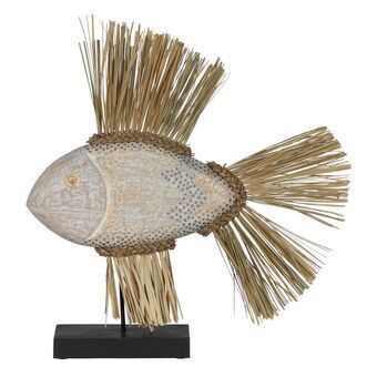 Dekorativ figur Hvid Brun Natur Fisk 57 x 12 x 60 cm