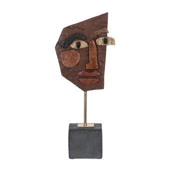 Skulptur Maske Brun Sort 17,8 x 10 x 43,7 cm