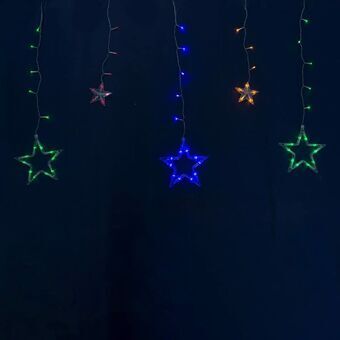 LED gardin Multifarvet Stjerner