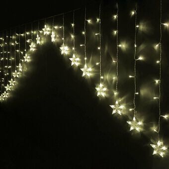 LED gardin Varmt lys Stjerner