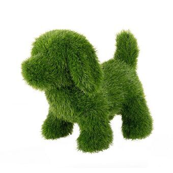 Dekorativ figur Dekorativ figur polypropylen Kunstgræs Hund 30 x 50 x 48 cm