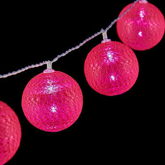 Guirlande med LED-kugler Ø 4 cm Mørk pink 2 m