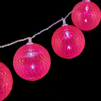 Guirlande med LED-kugler Mørk pink Ø 5 cm 2 m