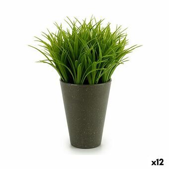 Dekorativ plante Plastik 11 x 18 x 11 cm Grøn Grå (12 enheder)