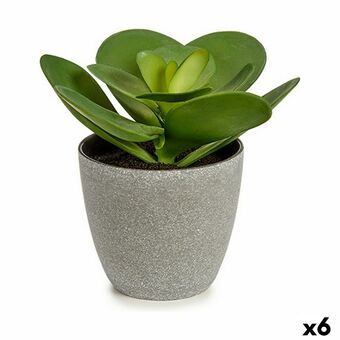 Dekorativ plante 18 x 18,5 x 18 cm Grå Grøn Plastik (6 enheder)