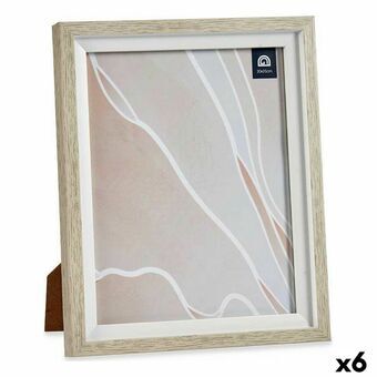 Fotoramme 24 x 2 x 29 cm Krystal Beige Hvid Plastik (6 enheder)