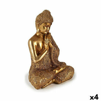Dekorativ figur Buddha Siddende Gylden 17 x 33 x 23 cm (4 enheder)
