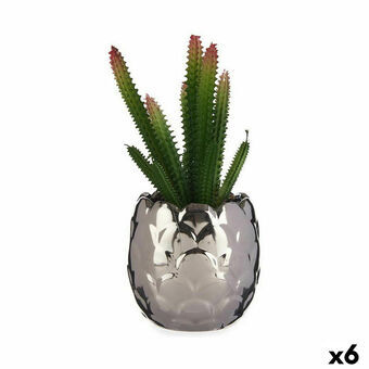 Dekorativ plante Kaktus Keramik Plastik 10 x 20 x 10 cm (6 enheder)