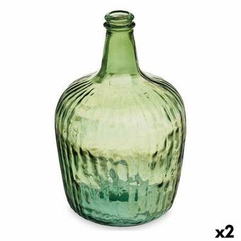 Flaske Striber Indretning 19,5 x 35,5 x 19,5 cm Grøn (2 enheder)