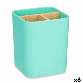 Tandbørsteholder Grøn Bambus polypropylen 9 x 11 x 9 cm (6 enheder)
