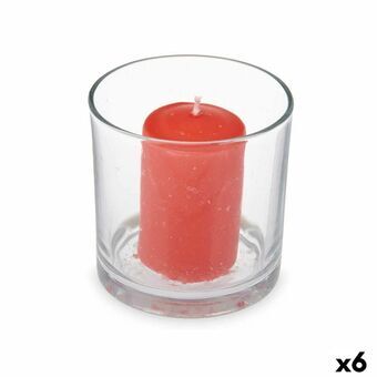Duftlys 10 x 10 x 10 cm (6 enheder) Glas Røde Frugter