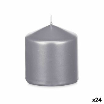 Stearinlys Sølvfarvet 7 x 7,5 x 7 cm (24 enheder)