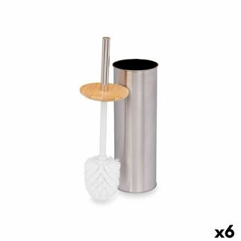 Toiletbørste Sølvfarvet Bambus Rustfrit stål 9,5 x 27,5 x 9,5 cm (6 enheder)