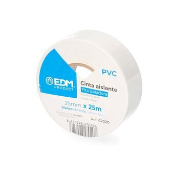Isoleringstape EDM Hvid PVC (25 mm x 25 m)