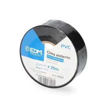 Isoleringstape EDM Sort PVC (25 mm x 25 m)