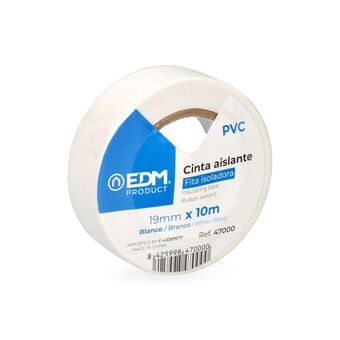 Isoleringstape EDM Hvid PVC (10 m x 19 mm)