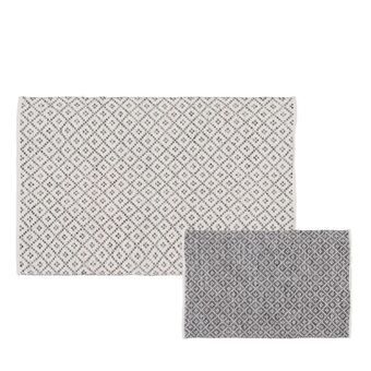 Tæppe Hvid Grå 70 % bomuld 30 % Polyester 120 x 180 cm