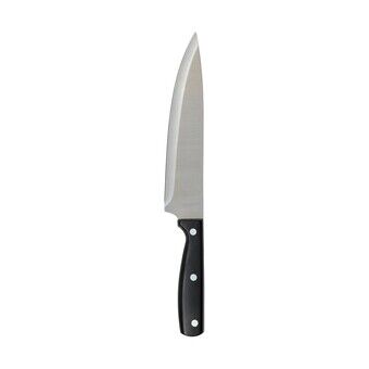 Køkkenkniv Sort Rustfrit stål ABS (20 cm)