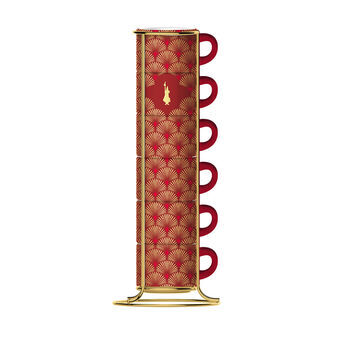 6 Dele kaffekopsæt Bialetti Deco Glamour Rød