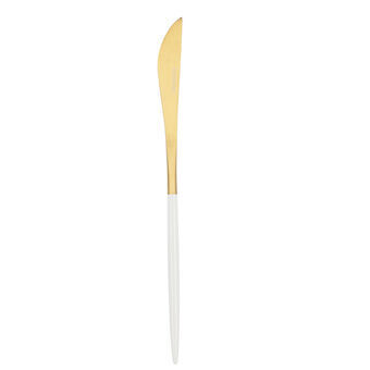 Knivsæt Bidasoa Gio Gylden Hvid Metal (12 enheder)