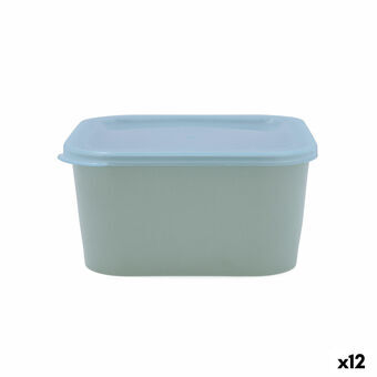 Firkantet madkasse med låg Quid Inspira 1,3 L Grøn Plastik (12 enheder)