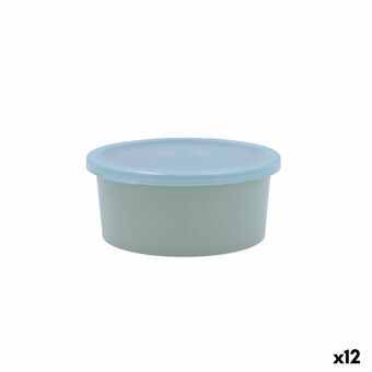 Rund madkasse med låg Quid Inspira 470 ml Blå Plastik (12 enheder)