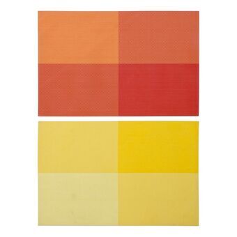 Dækkeservietter DKD Home Decor Gul Orange PVC (2 pcs) (45 x 31 x 0.5 cm)