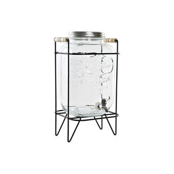Vandbeholder DKD Home Decor Sort Sølv Gennemsigtig Silikone Krystal Jern ABS Natur (23 x 26 x 42 cm)