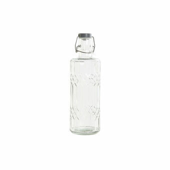 Flaske DKD Home Decor Krystal Grå Gennemsigtig Rustfrit stål (9 x 9 x 28.3 cm) (1 L)