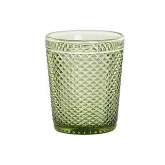Glassæt DKD Home Decor Grøn Krystal Med relief 240 ml (6 enheder)