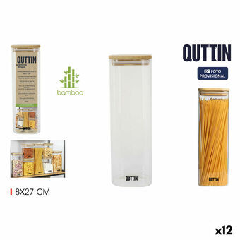 Blik Quttin Bambus Firkantet 1,3 L 8 x 27 cm (12 enheder)