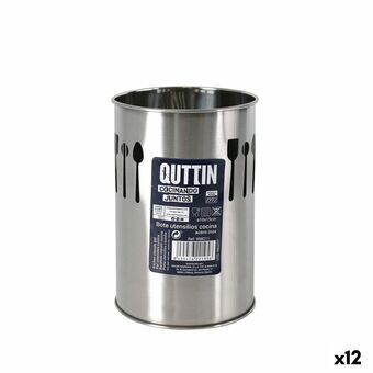 Dåse til køkkenudstyr Quttin Rustfrit stål Sølvfarvet 10 x 15 x 10 cm (12 enheder)