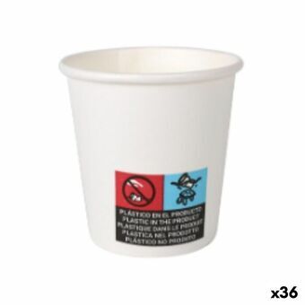 Glassæt Algon Pap Engangsanvendelse Hvid 36 Enheder 80 ml (50 Dele)