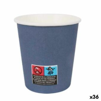 Glassæt Algon Pap Engangsanvendelse 200 ml Blå 36 Enheder (24 Dele)