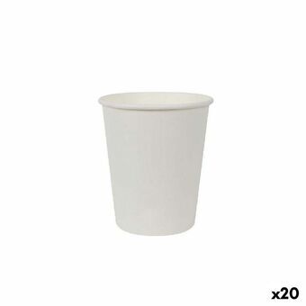 Glassæt Algon Pap Hvid 12 Dele 250 ml (20 enheder)