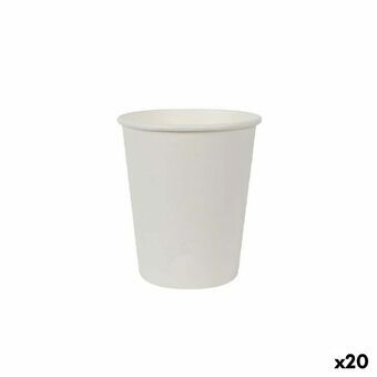 Glassæt Algon Pap Hvid 30 Dele 250 ml (20 enheder)