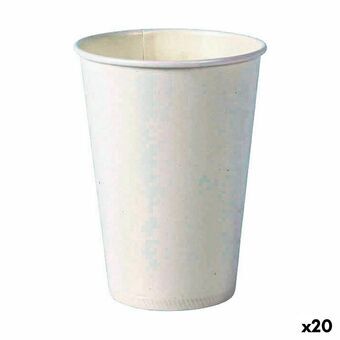 Glassæt Algon Engangsanvendelse Pap Hvid 20 Dele 220 ml (20 enheder)