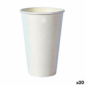 Glassæt Algon Engangsanvendelse Pap Hvid 35 Dele 350 ml (20 enheder)