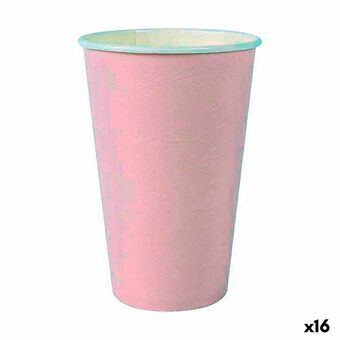 Glassæt Algon Engangsanvendelse Pap Pink 7 Dele 450 ml (16 enheder)