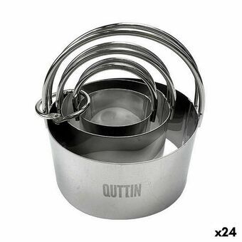 Sæt med kagedåser Quttin Rustfrit stål Sølvfarvet Cirkulær 3 Dele (24 enheder)