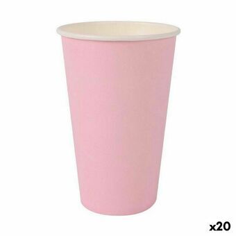 Glassæt Algon Engangsanvendelse Pap Pink 10 Dele 330 ml (20 enheder)